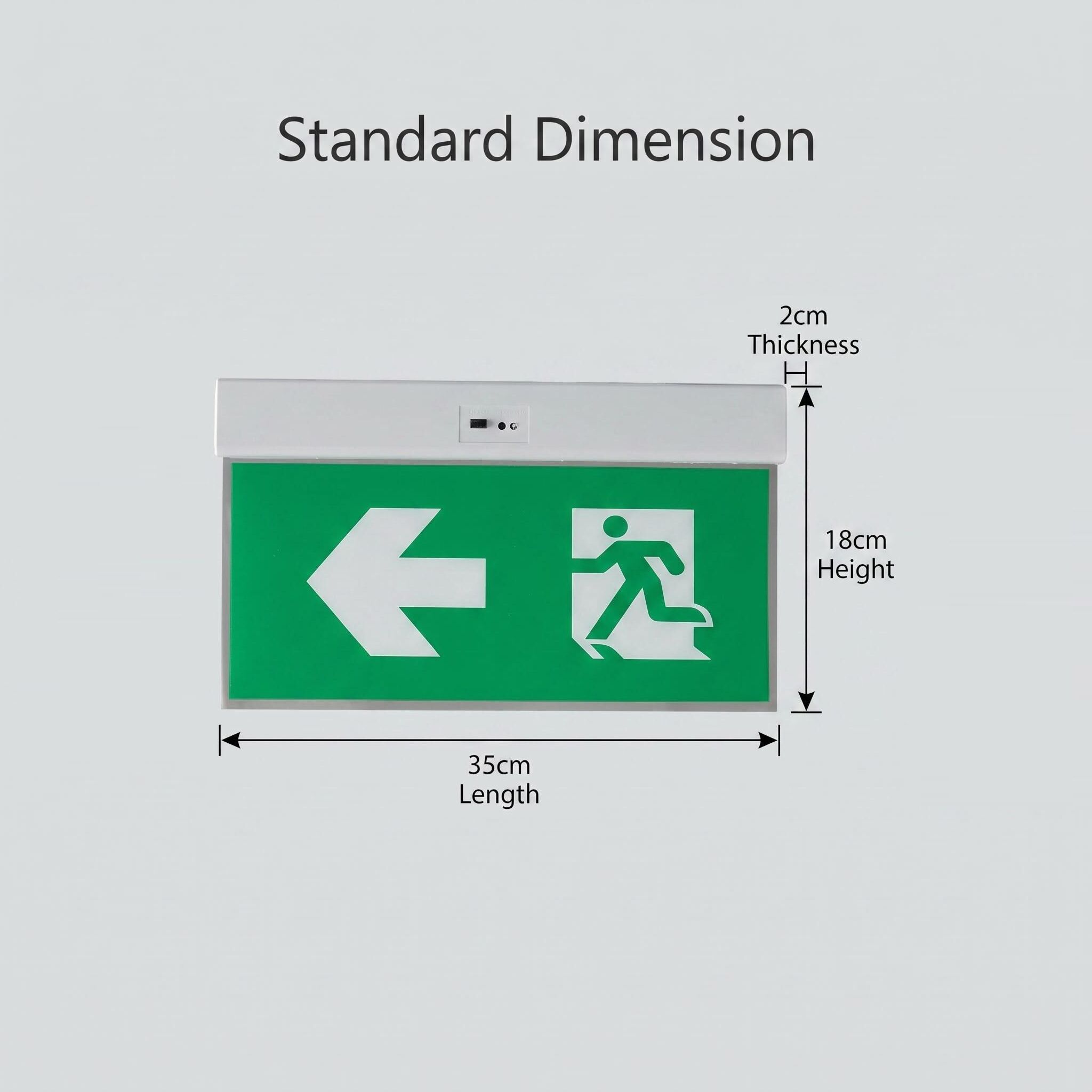 EXIT-LED-ES02 Señal de salida Dimensiones