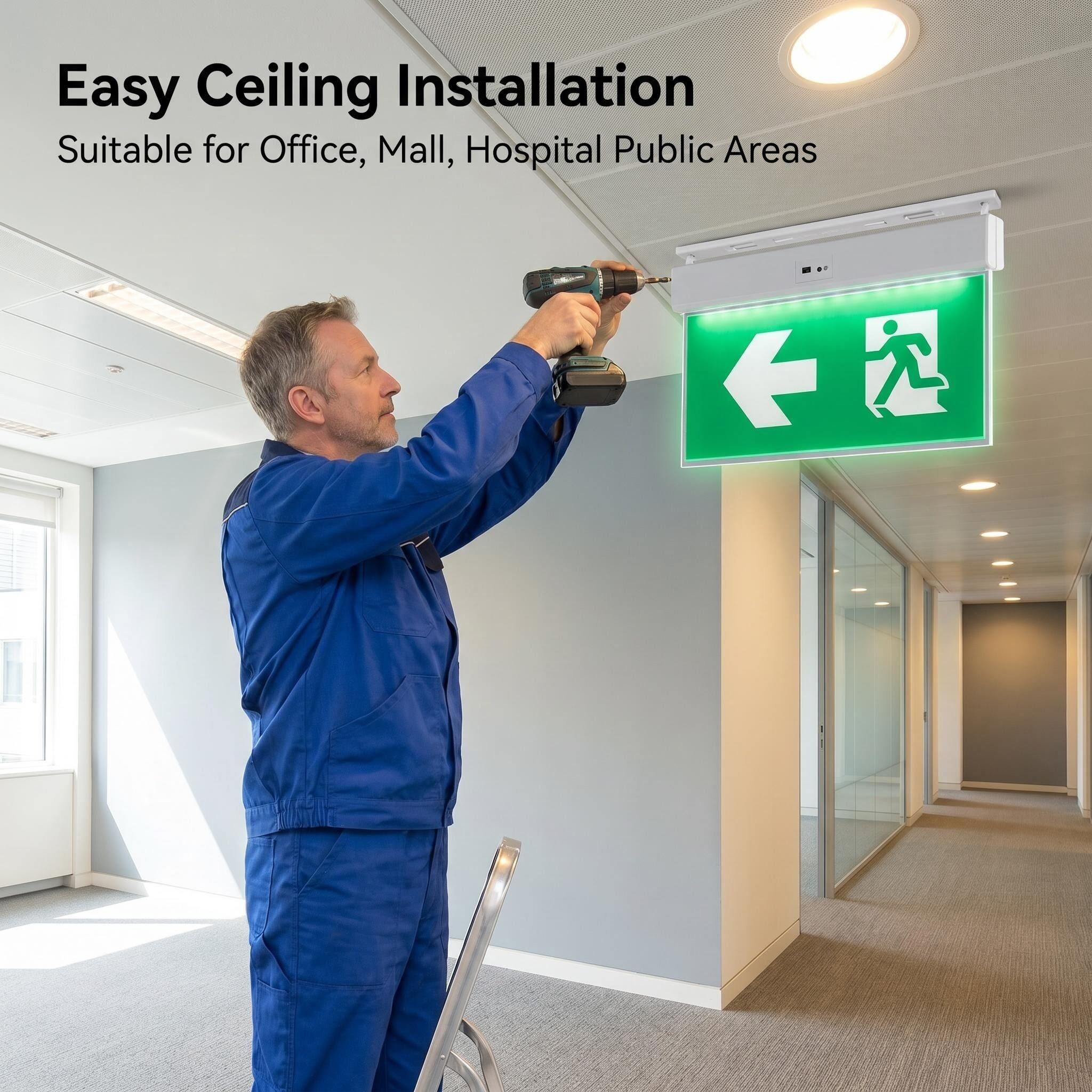 Instalación de la luz de seguridad EXIT-LED-ES02