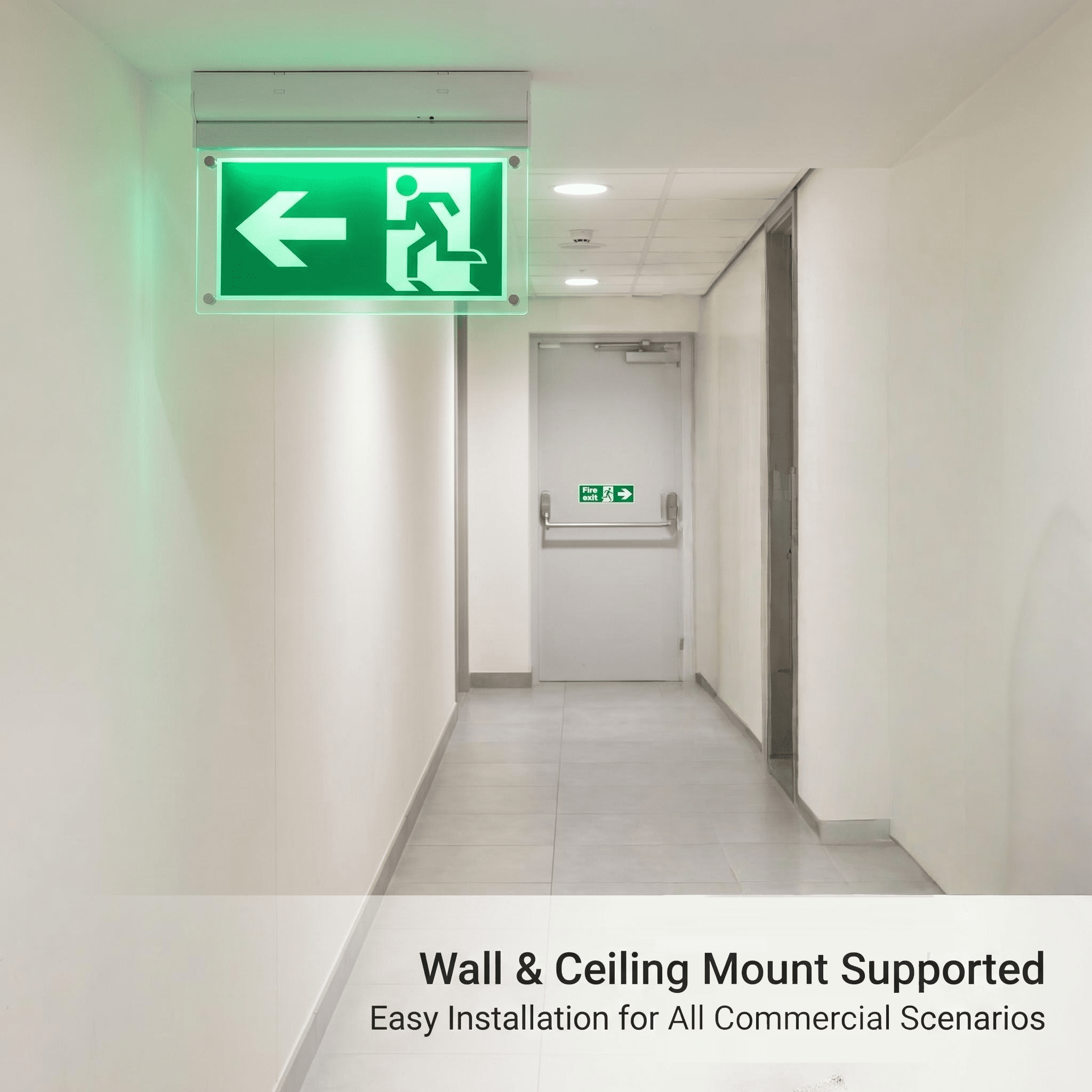 EXIT-LED-ES03 Emergency Exit ceiling mount installation scenario