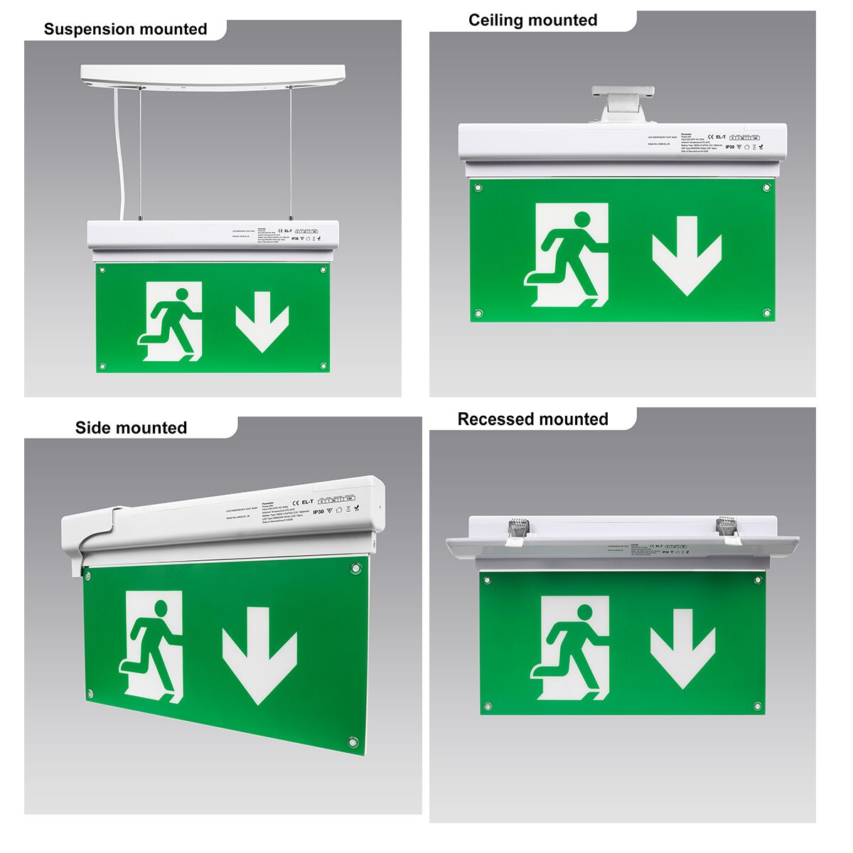 Premium LED Emergency Exit Sign | LiFePO4 Battery | Self-Test Function | 5-in-1 Mounting EXIT-LED-ES06 - Image 5