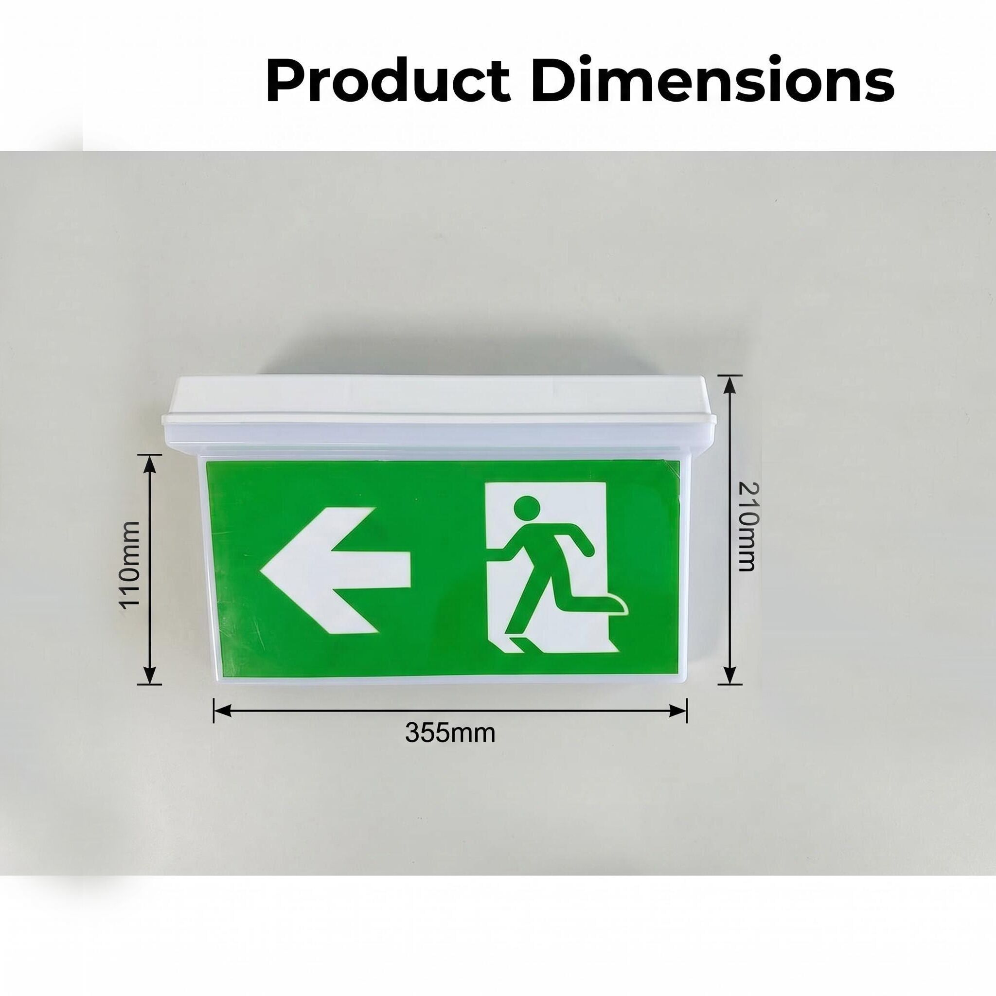 Waterproof Double-Sided LED Exit Sign | 30m Visibility | 3.7V 2000mAh Li-ion Battery Backup EXIT-LED-ES07 IP65