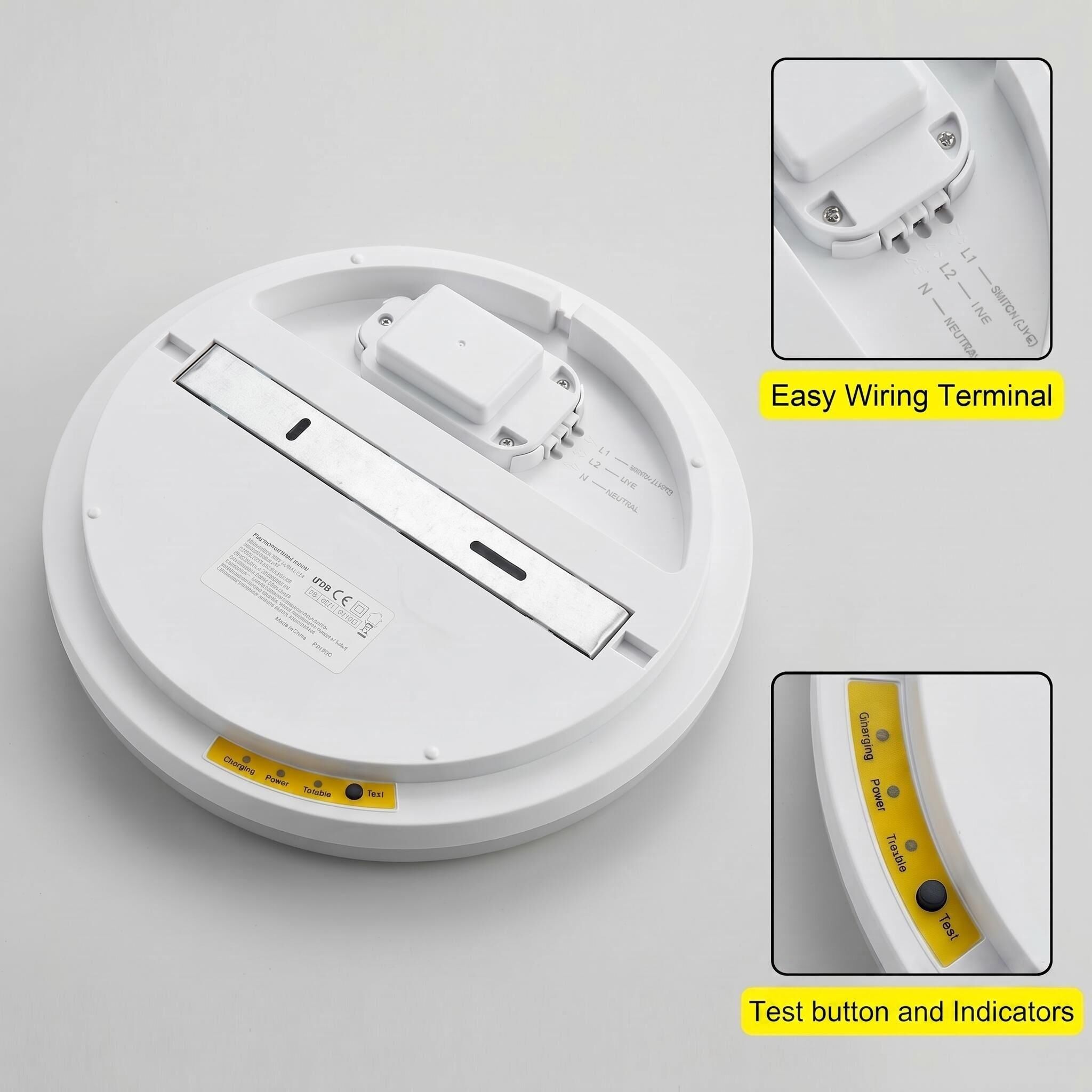 Đèn trần LED khẩn cấp hình tròn chống nước chuẩn IP65 | 18W | Có thể điều chỉnh CCT | Pin dự phòng LiFePO4 HM-LED-X18W