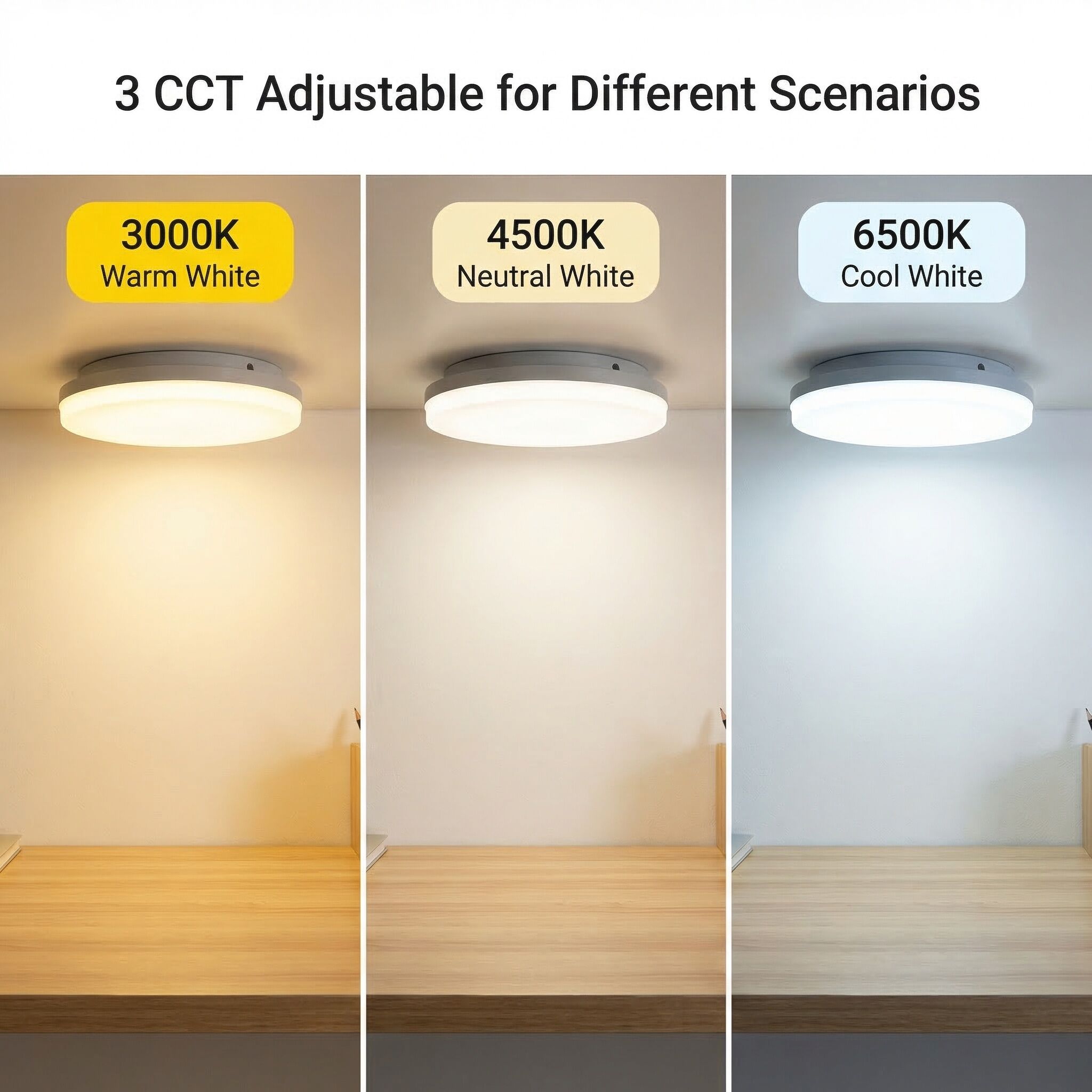 Đèn trần LED khẩn cấp hình tròn chống nước chuẩn IP65 | 18W | Có thể điều chỉnh CCT | Pin dự phòng LiFePO4 HM-LED-X18W