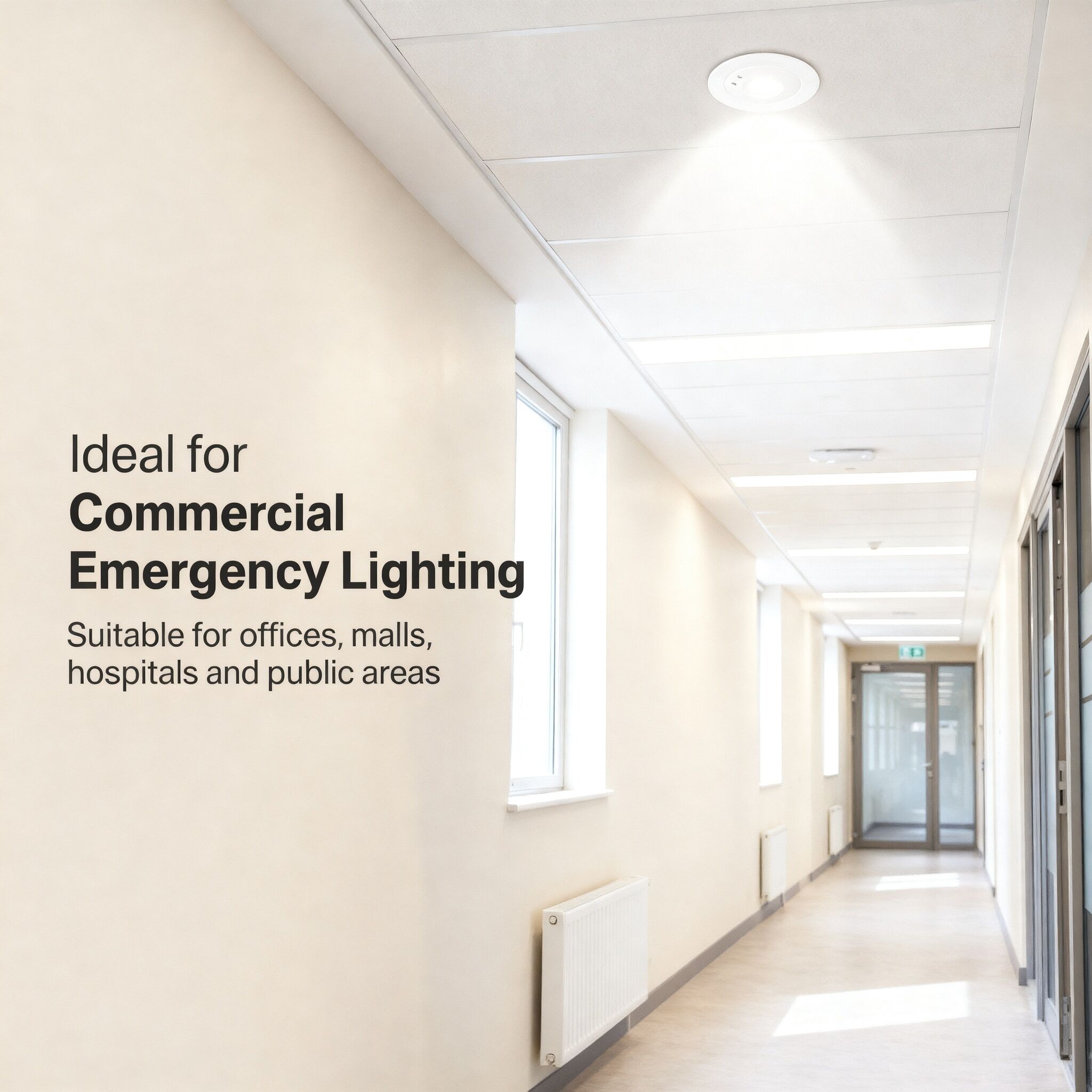 3W Non-Maintained Emergency Spotlight with 180min LiFePO4 Battery Backup HM-SPT3W-N