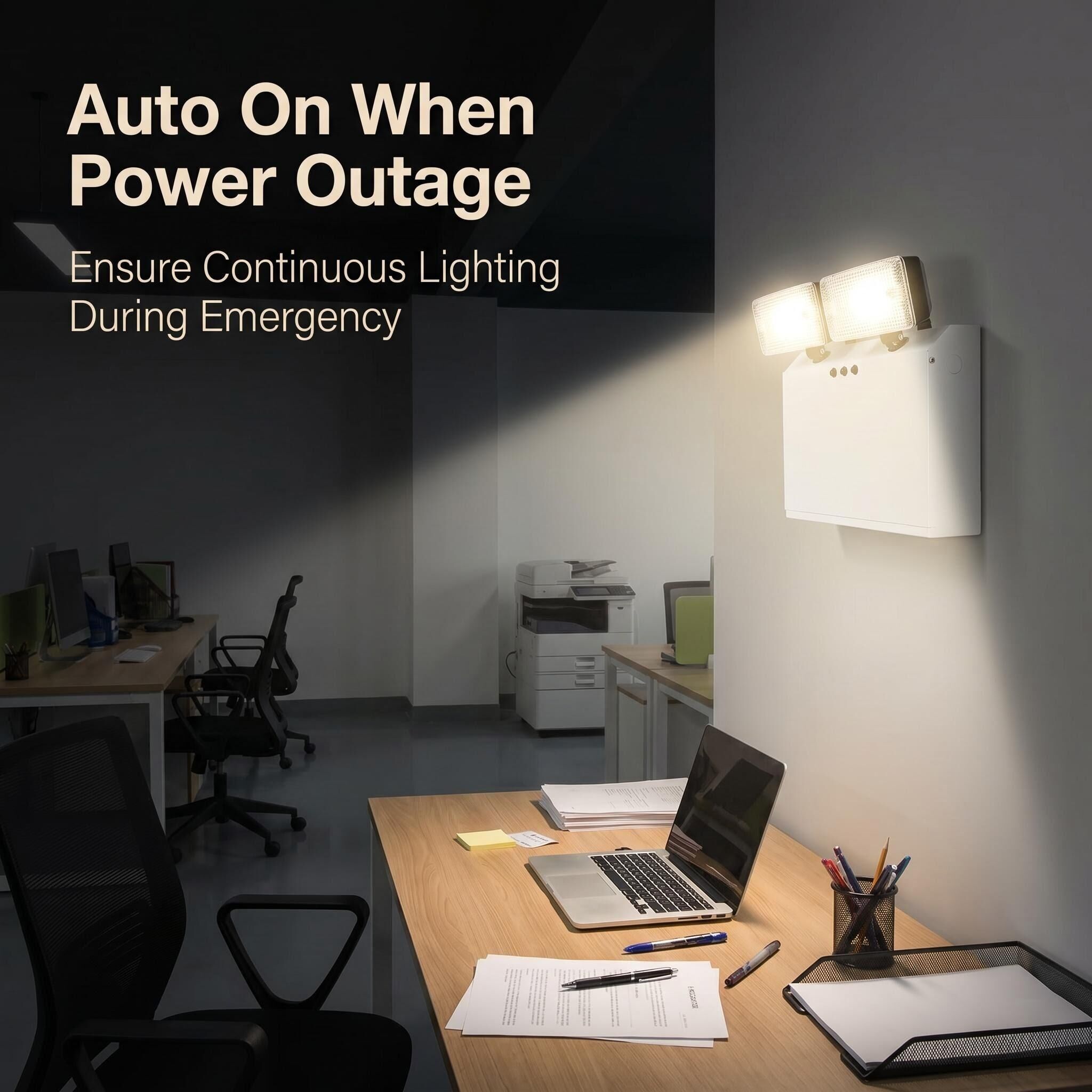 Đèn LED khẩn cấp đôi 12W vỏ kim loại | 1000 lm | Pin dự phòng LiFePO4 6000 mAh HM-TWS05