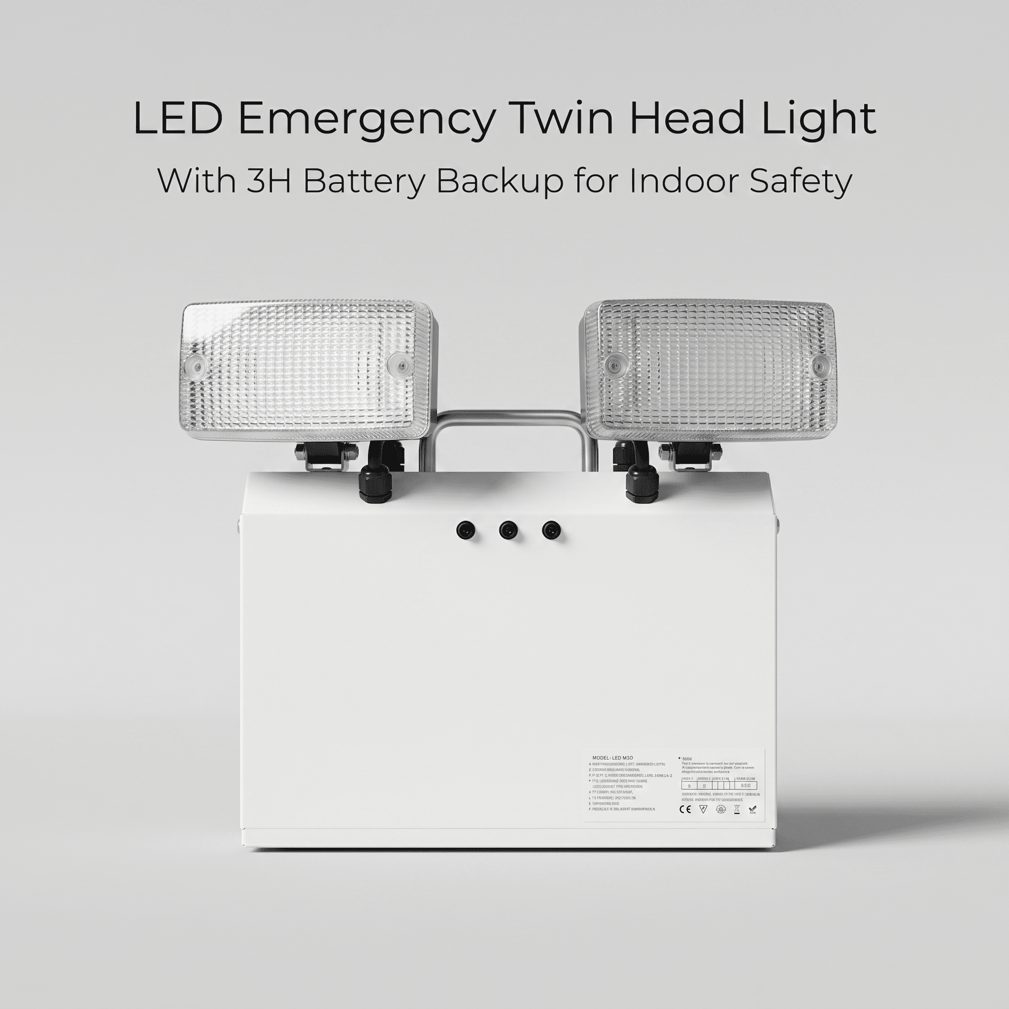 Đèn LED khẩn cấp đôi 12W vỏ kim loại | 1000 lm | Pin dự phòng LiFePO4 6000 mAh HM-TWS05