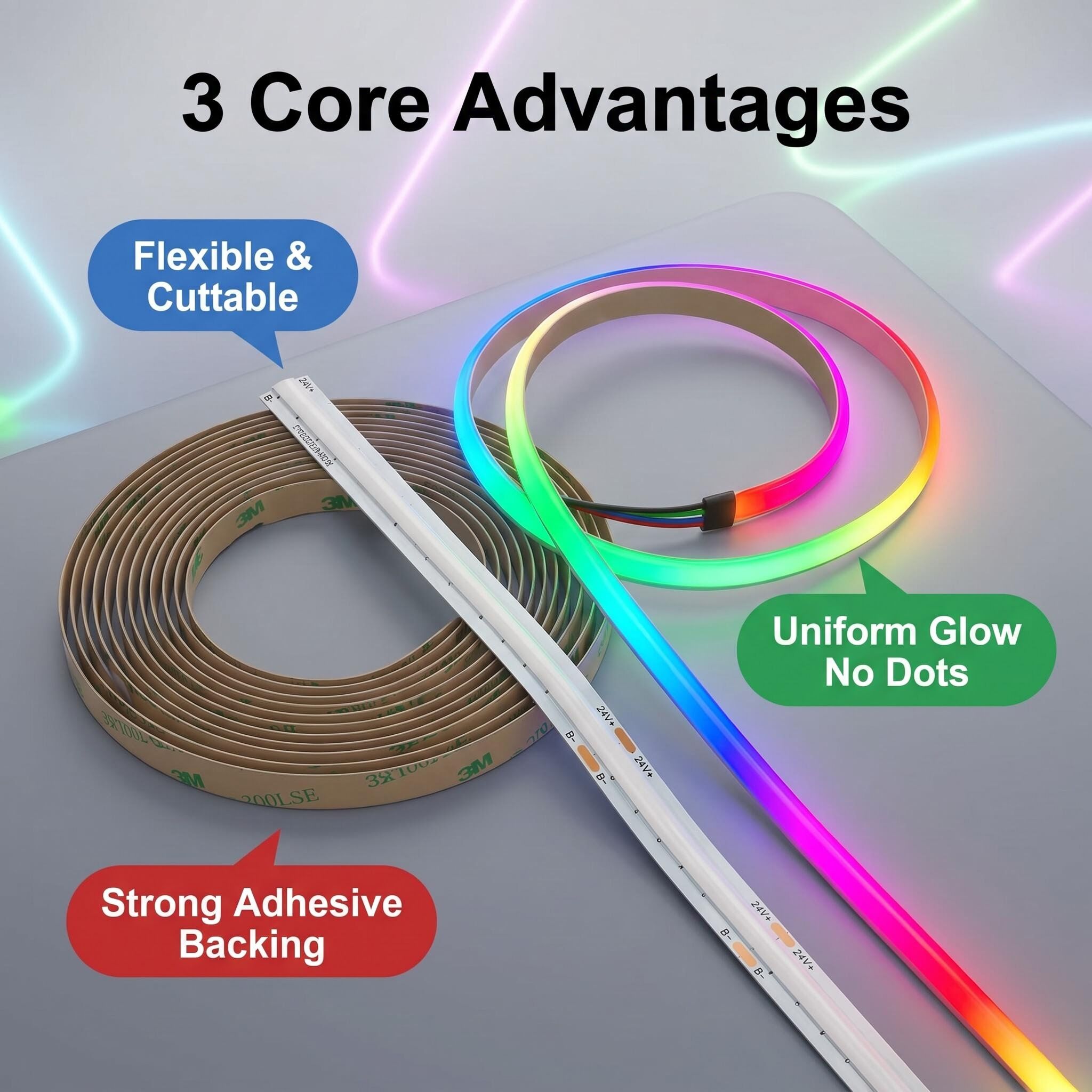 Addressable RGBW COB LED Strip