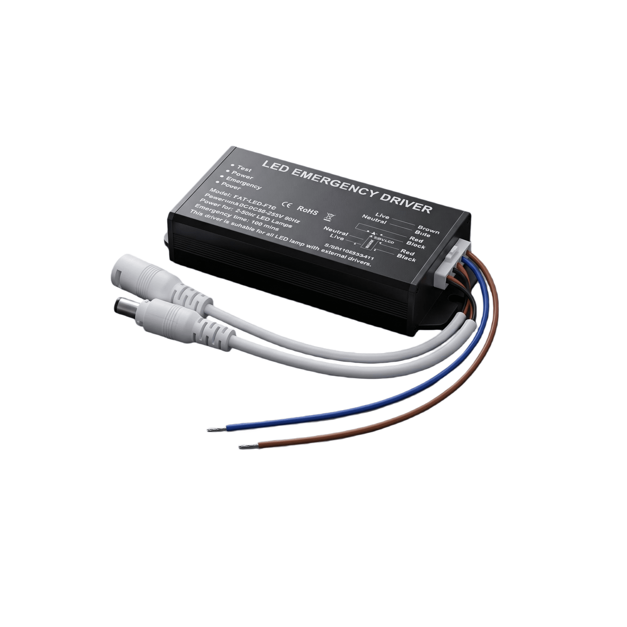 Slim LED Emergency Driver | 3-80W Wide Compatibility | 3-Hour Backup |FAT-LED-F1C
